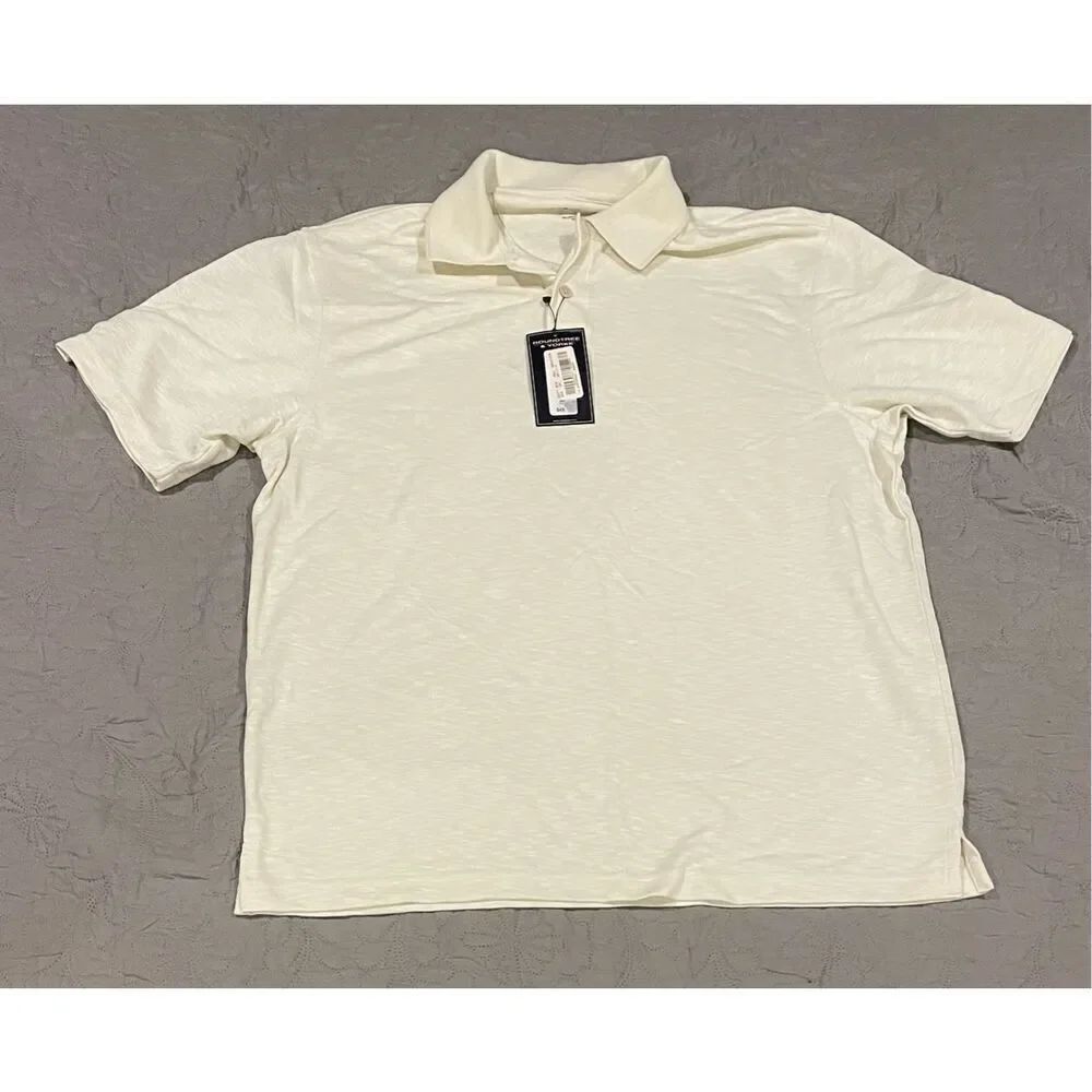 Roundtree & Yorke Cream Men’s Polo Large New